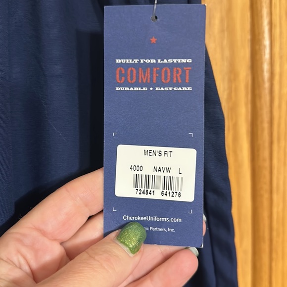 Cherokee Workwear Originals Men Navy Blue Scrubs Pant Fly Front Cargo 4000 - Picture 8 of 13